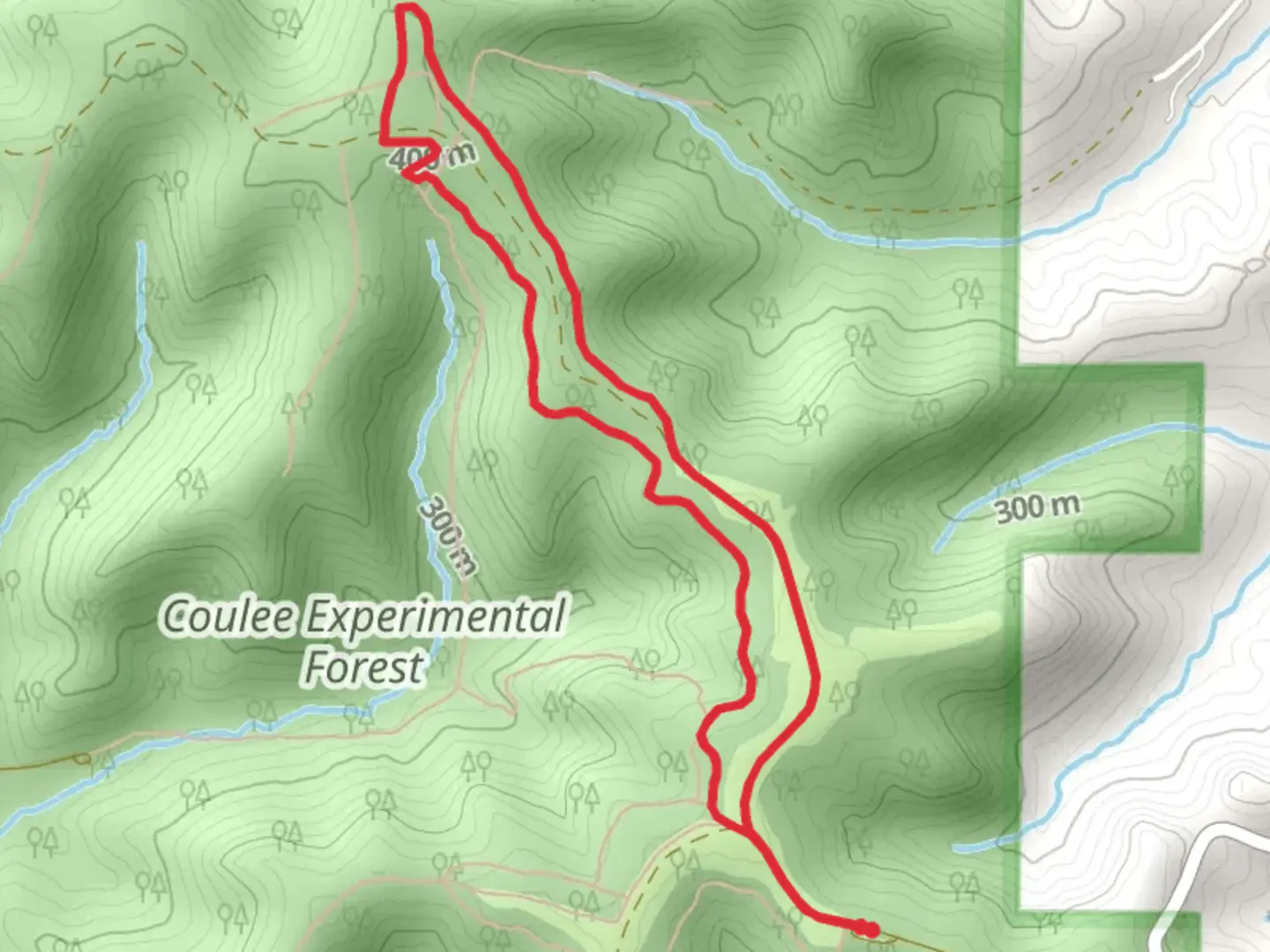 An image depicting the trail Coulee Experimental Forest Loop - East and its surrounding area.