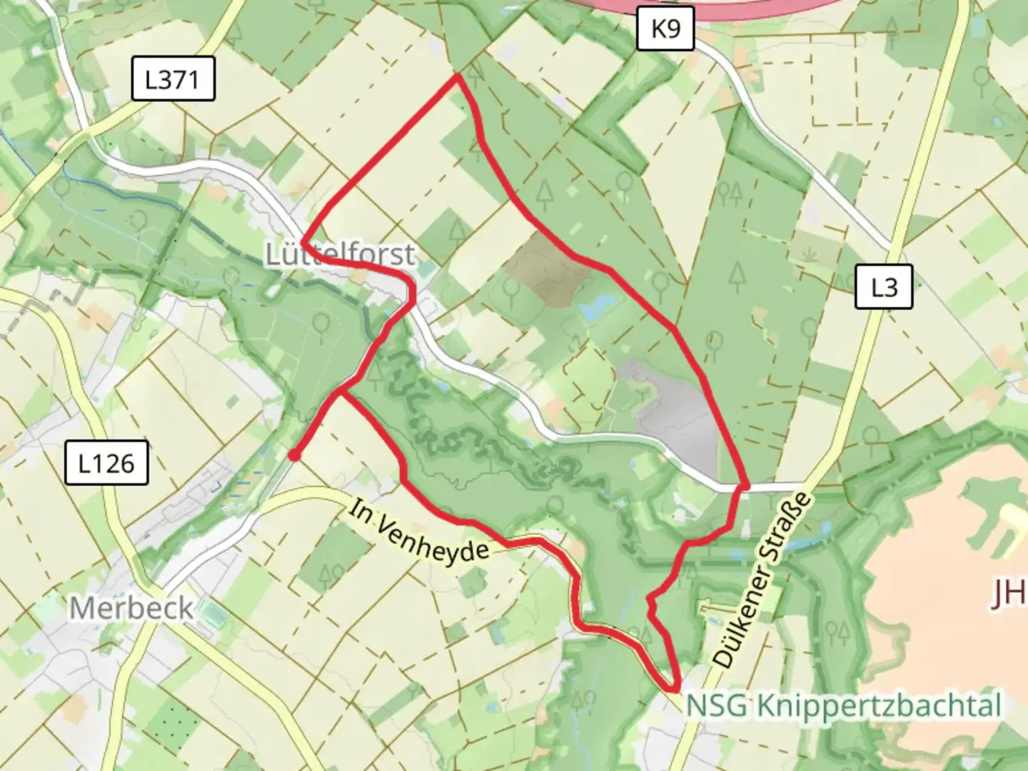 An image depicting the trail Papelter Bruch and Wegberger Muehlen Tour and its surrounding area.
