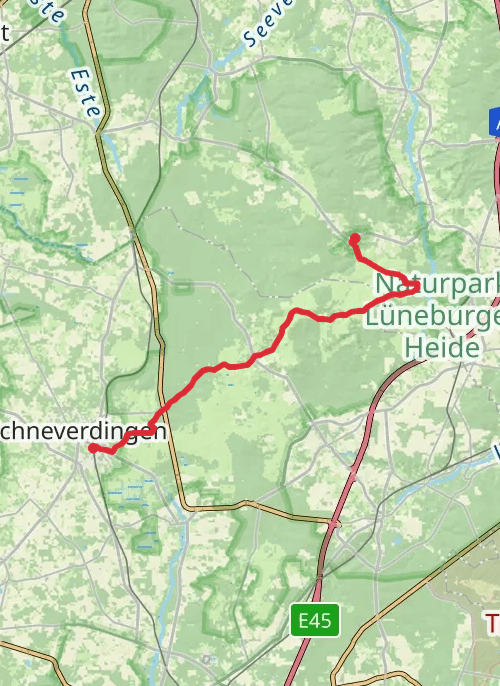 Hike on HSW pt4(2)Undeloh to Schneverdingen ca.24 km mobile static map