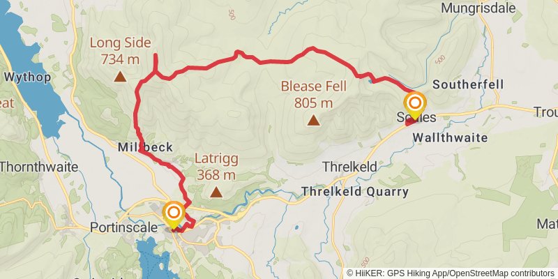 Cumbrian Classic Trident from Ambleside stage 5 Map