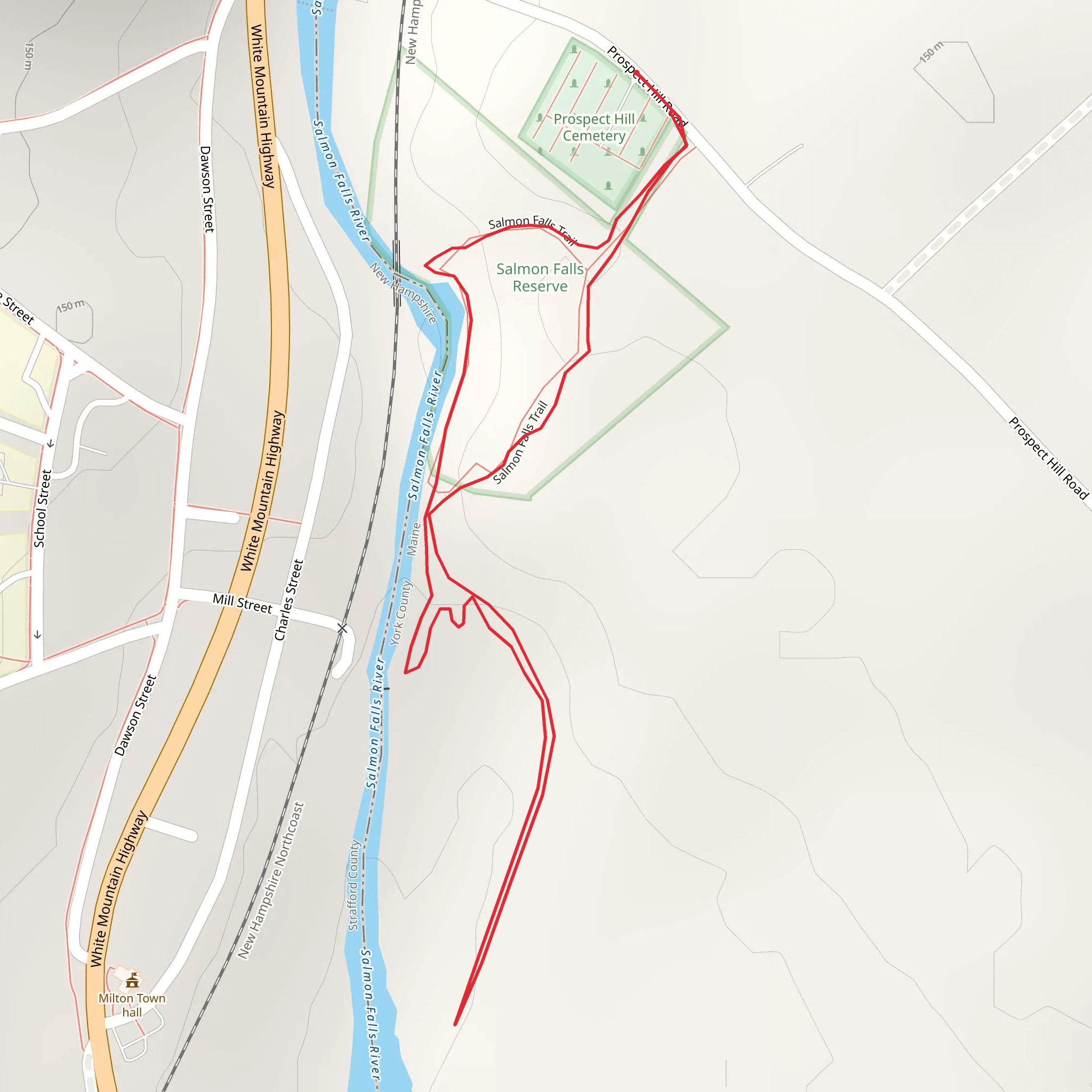 Salmon Falls River from Prospect Hill Roadk mobile static map