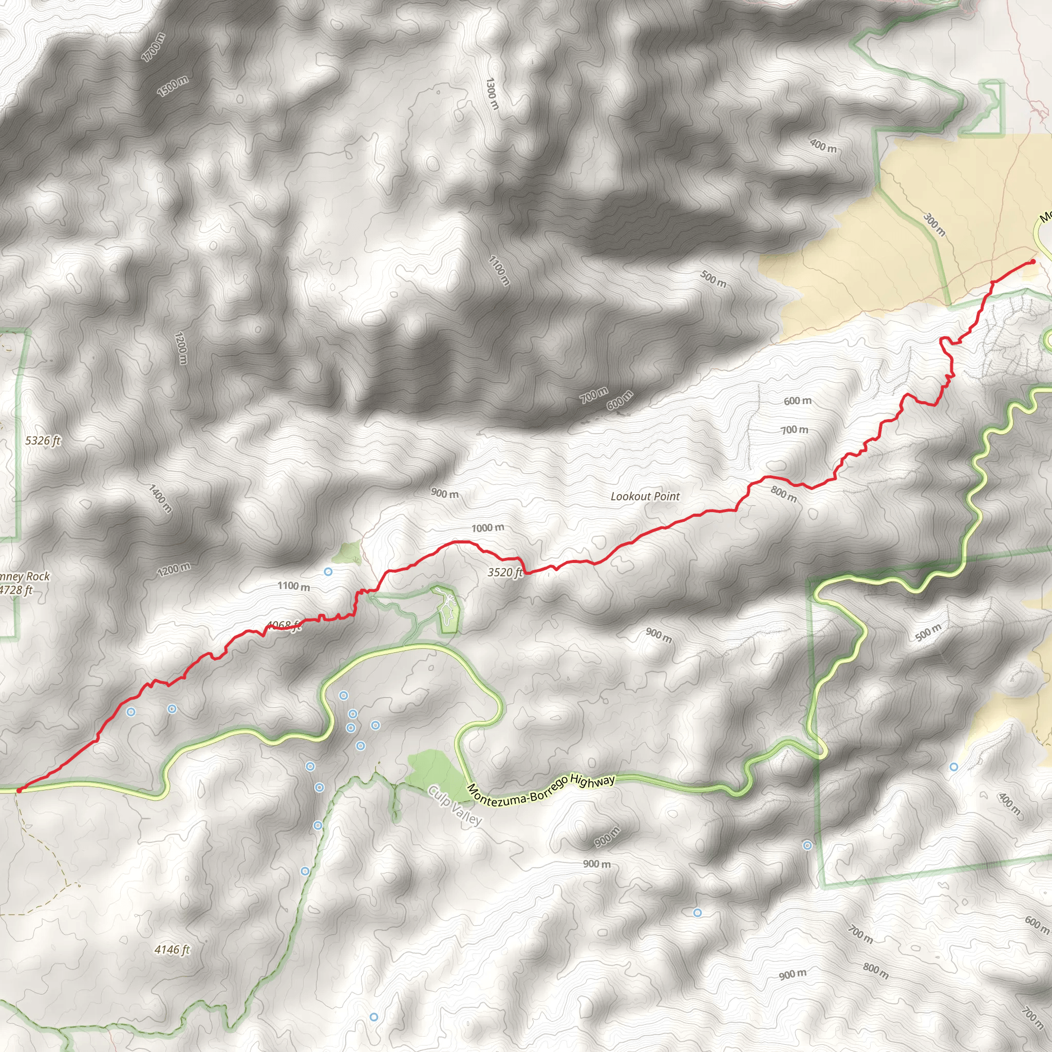 Hellhole Canyon and California Riding and Hiking Trail mobile static map