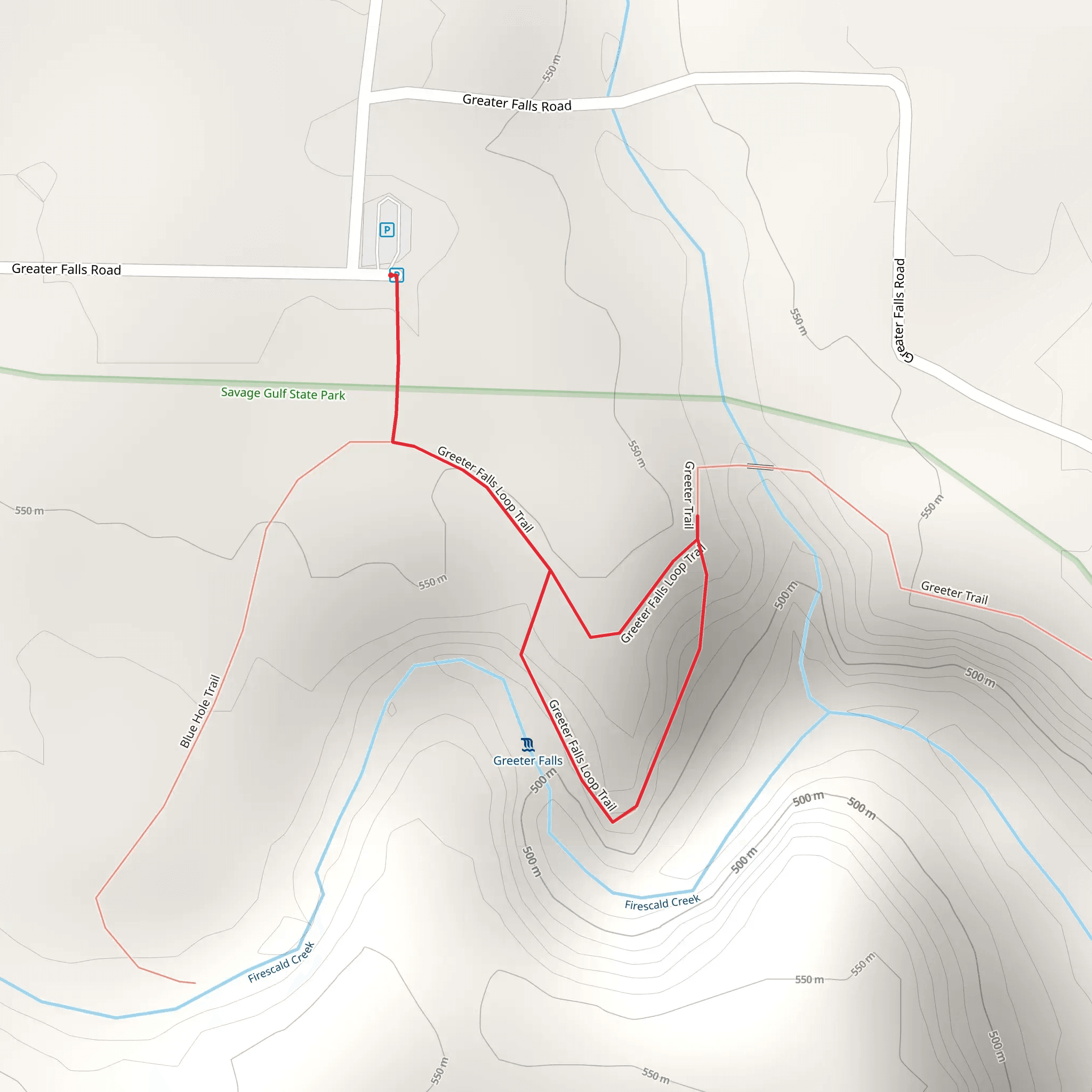 Greeter Falls Loop mobile static map