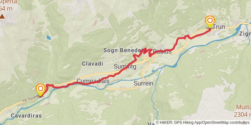 Camino Müstair-Geneva via Martigny stage 15 Map