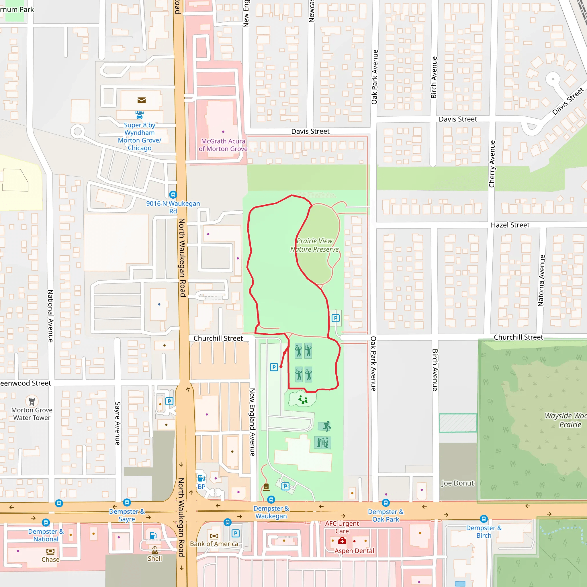 Prairie View Park Loop mobile static map