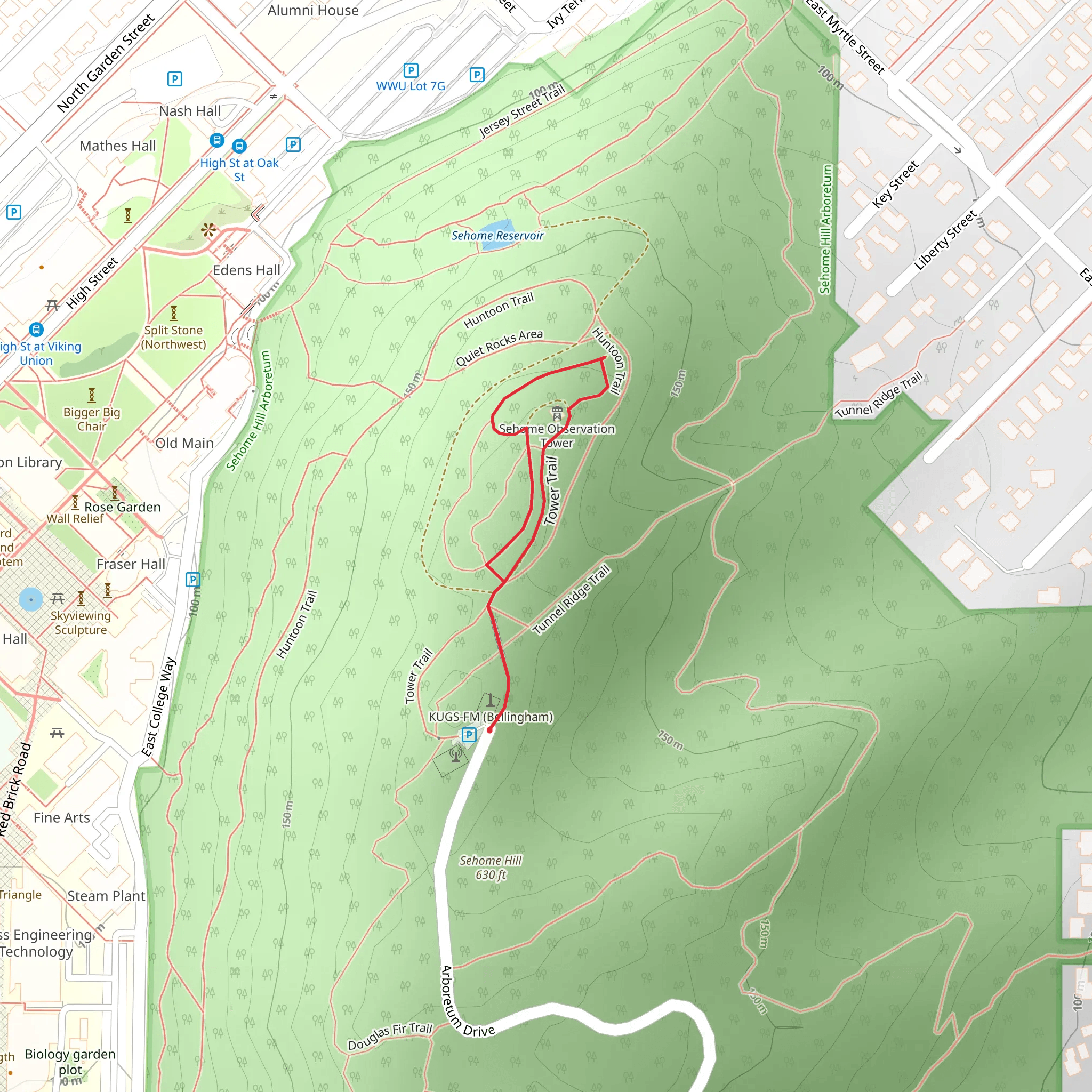 Tower Loop Trail mobile static map