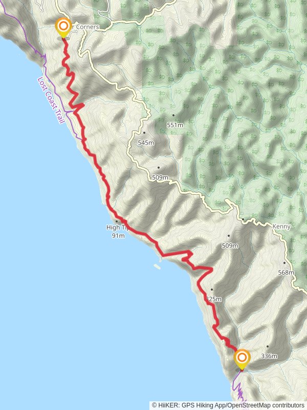 Lost Coast Trail from Four Corners
