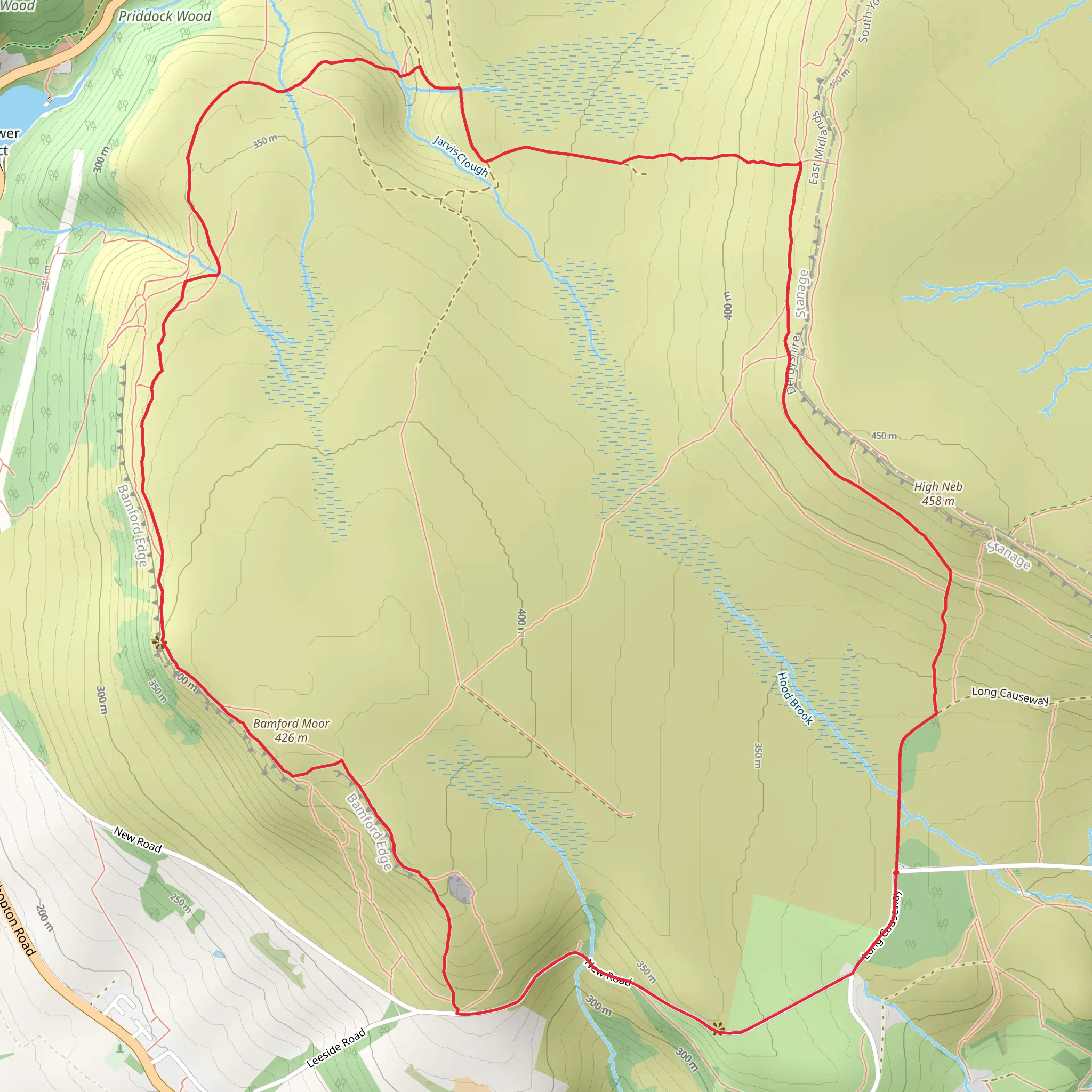 Bole Hill, Bamford Moor and Moscar Moor Loop mobile static map