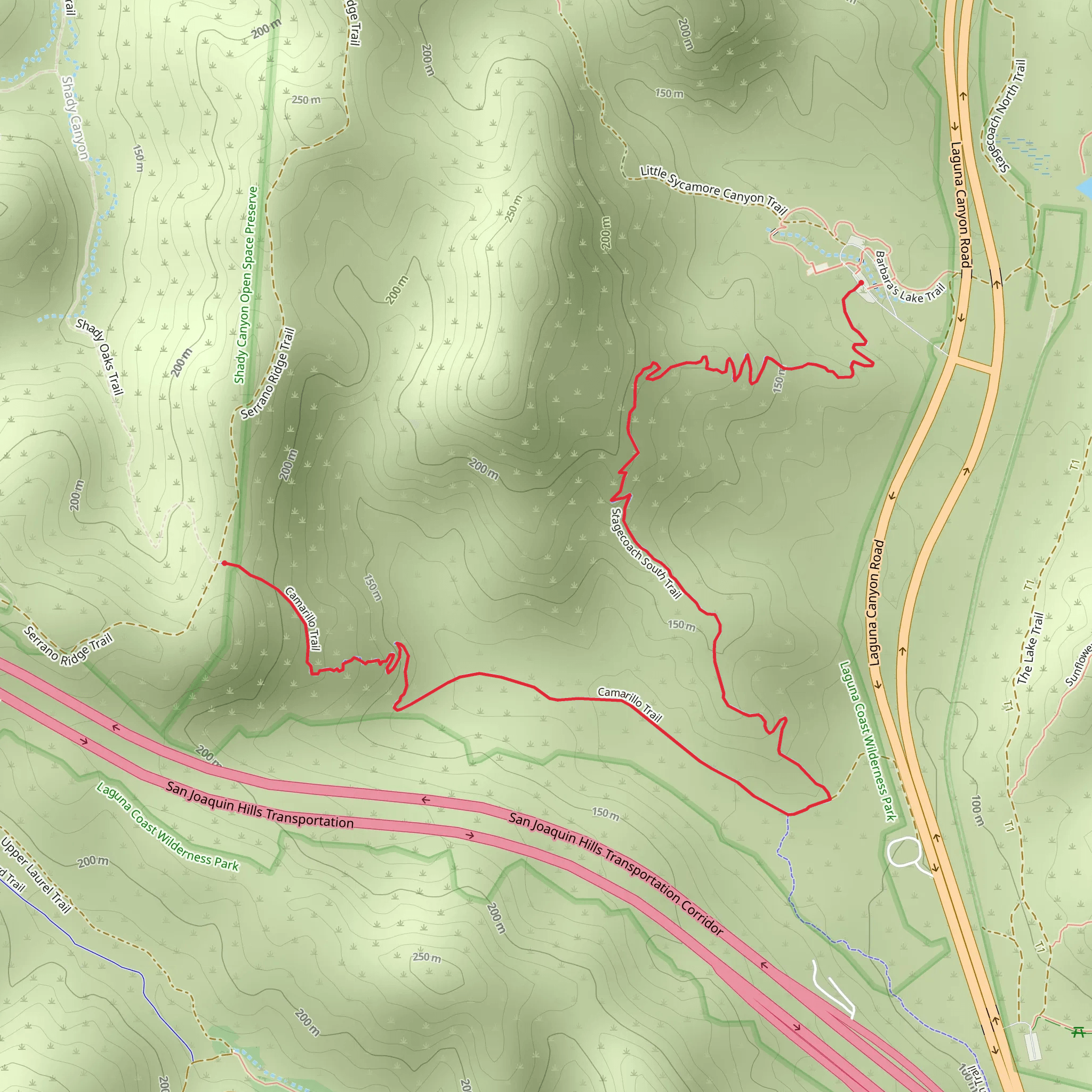 Stagecoach South and Camarillo Trail mobile static map