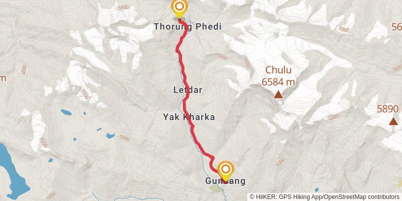 Annapurna Circuit Trek stage 8 Map