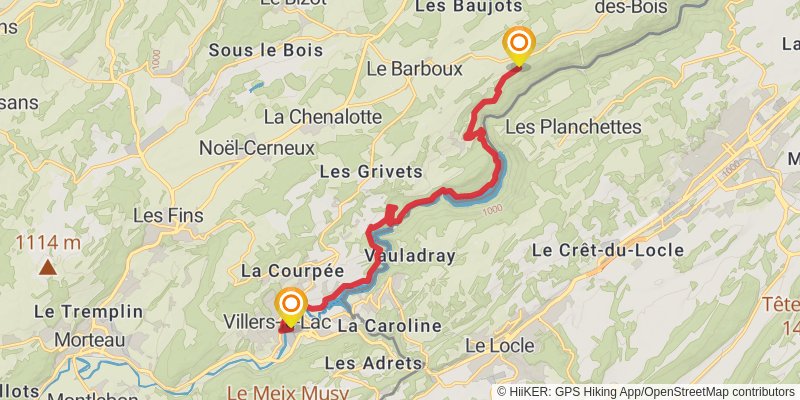 GR 509 - GTJ la Grande Traversée du Jura stage 6 Map