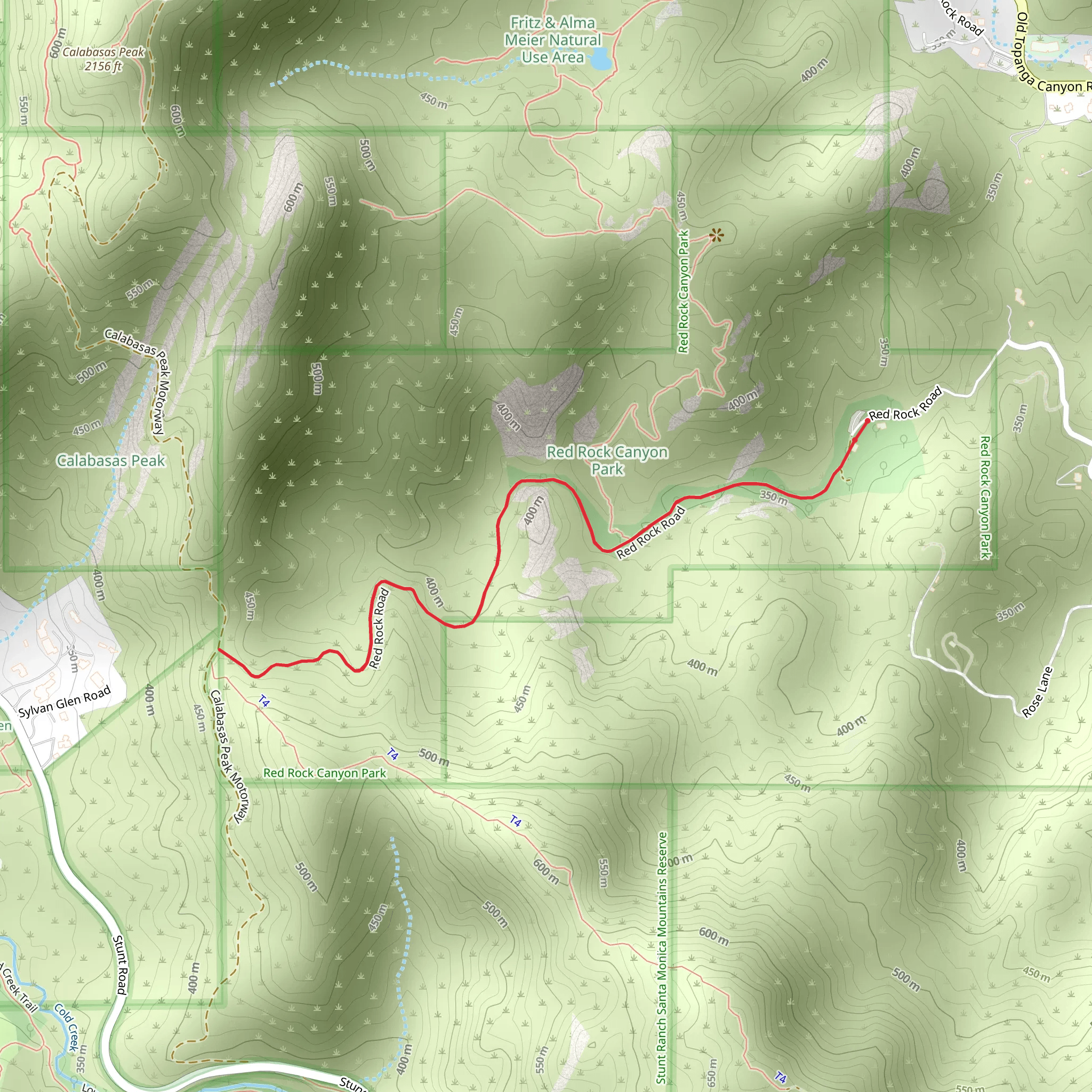 Red Rock Road Trail mobile static map