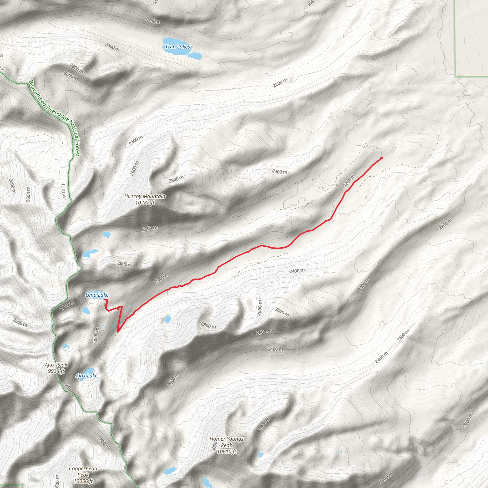 Lena Lake via Big Swamp Creek mobile static map