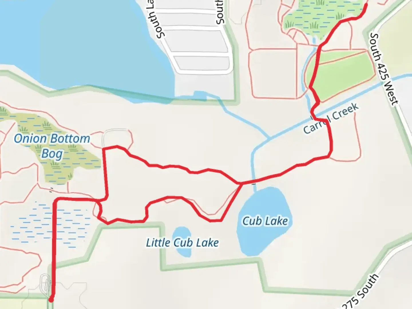 An image depicting the trail Cub Lake Loop and its surrounding area.