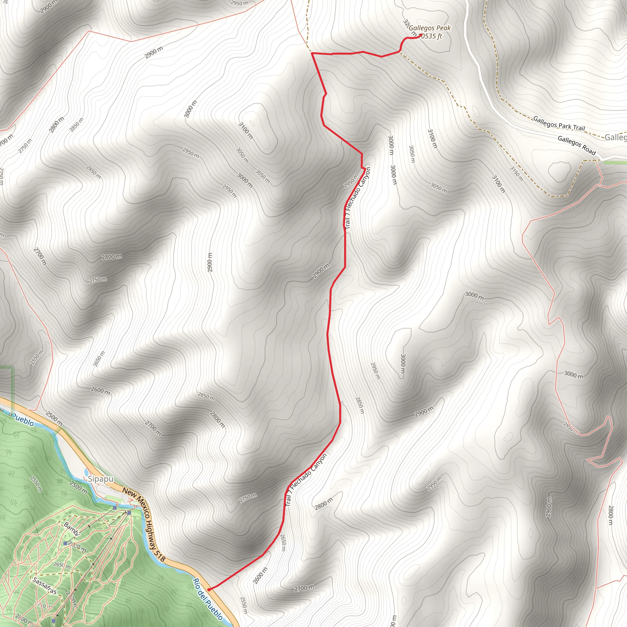 Gallegos Peak mobile static map