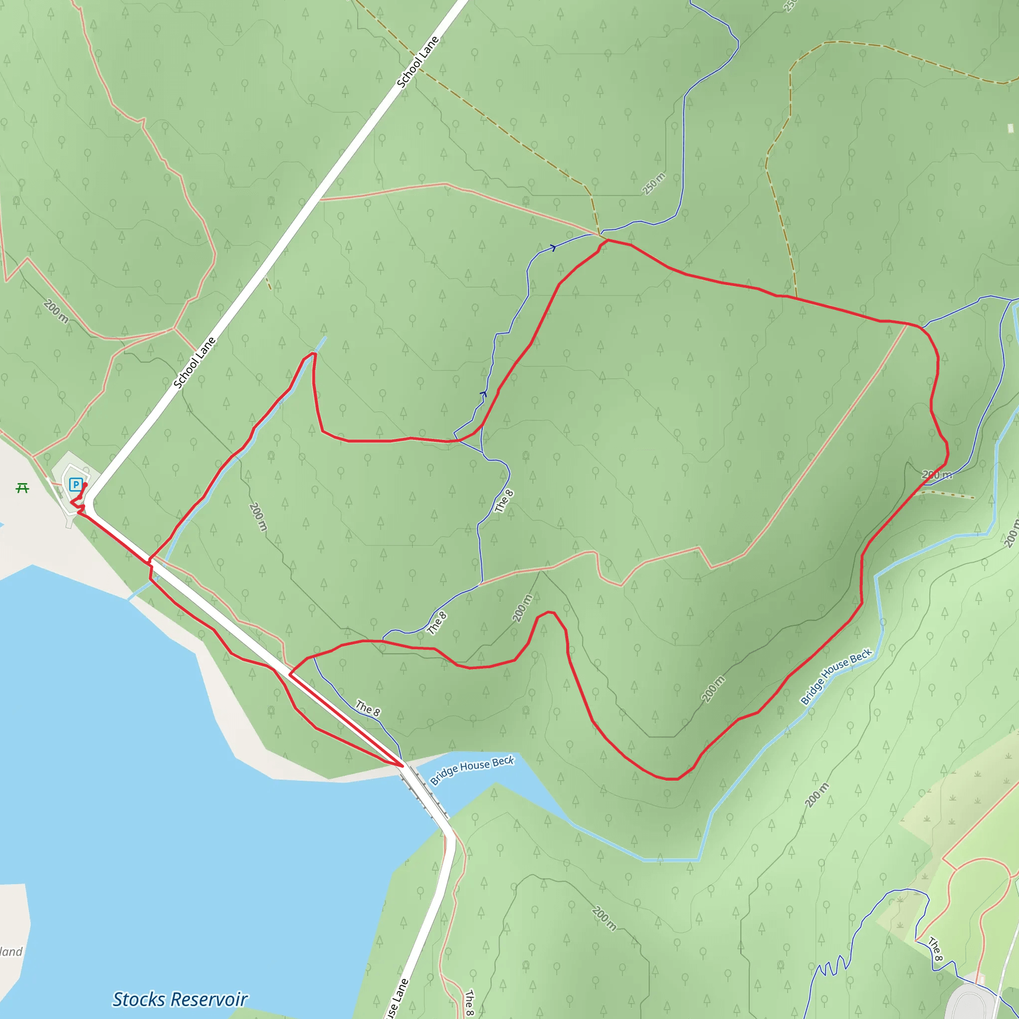 Stocks Reservoir East side Loop mobile static map