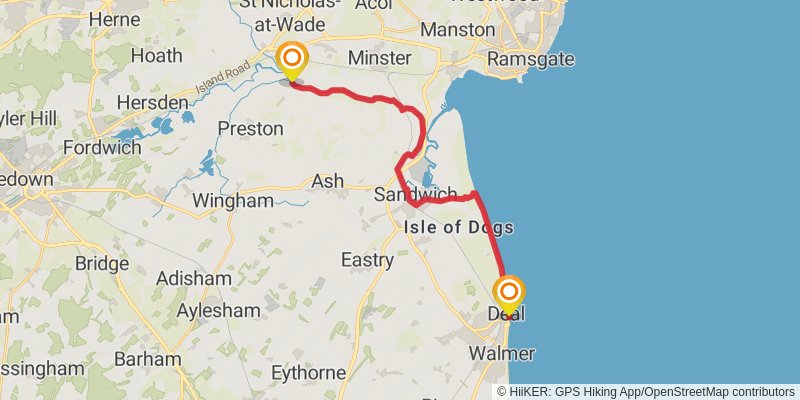 Saxon Shore Way stage 8 Map