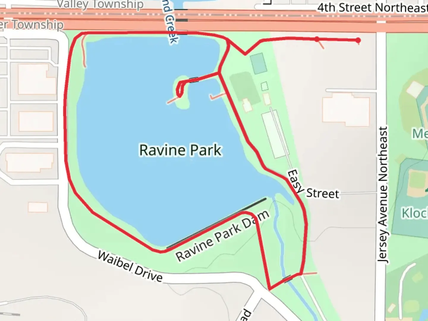 An image depicting the trail Ravine Park Loop and its surrounding area.