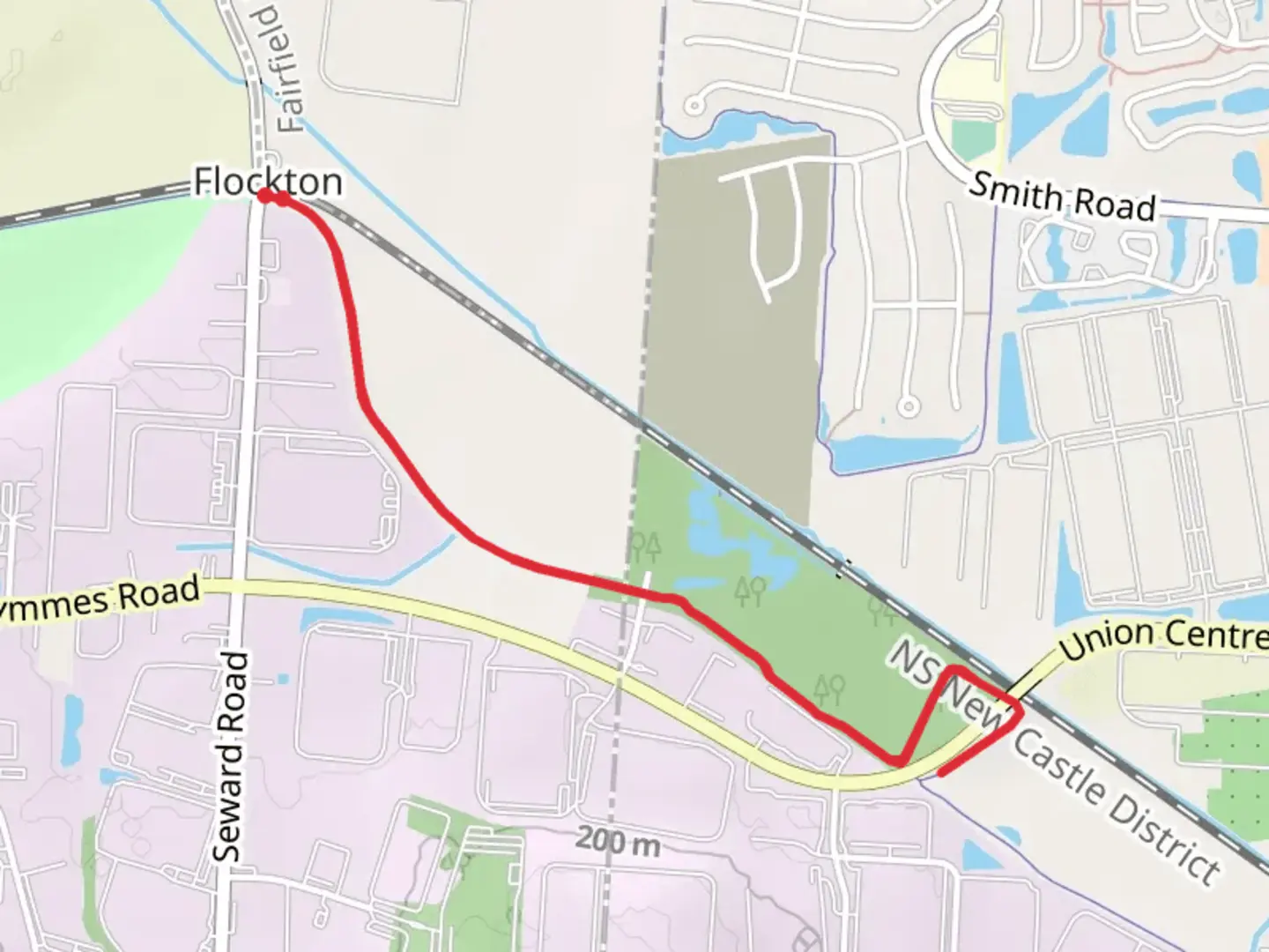 An image depicting the trail Seward Road Walk Out and Back and its surrounding area.