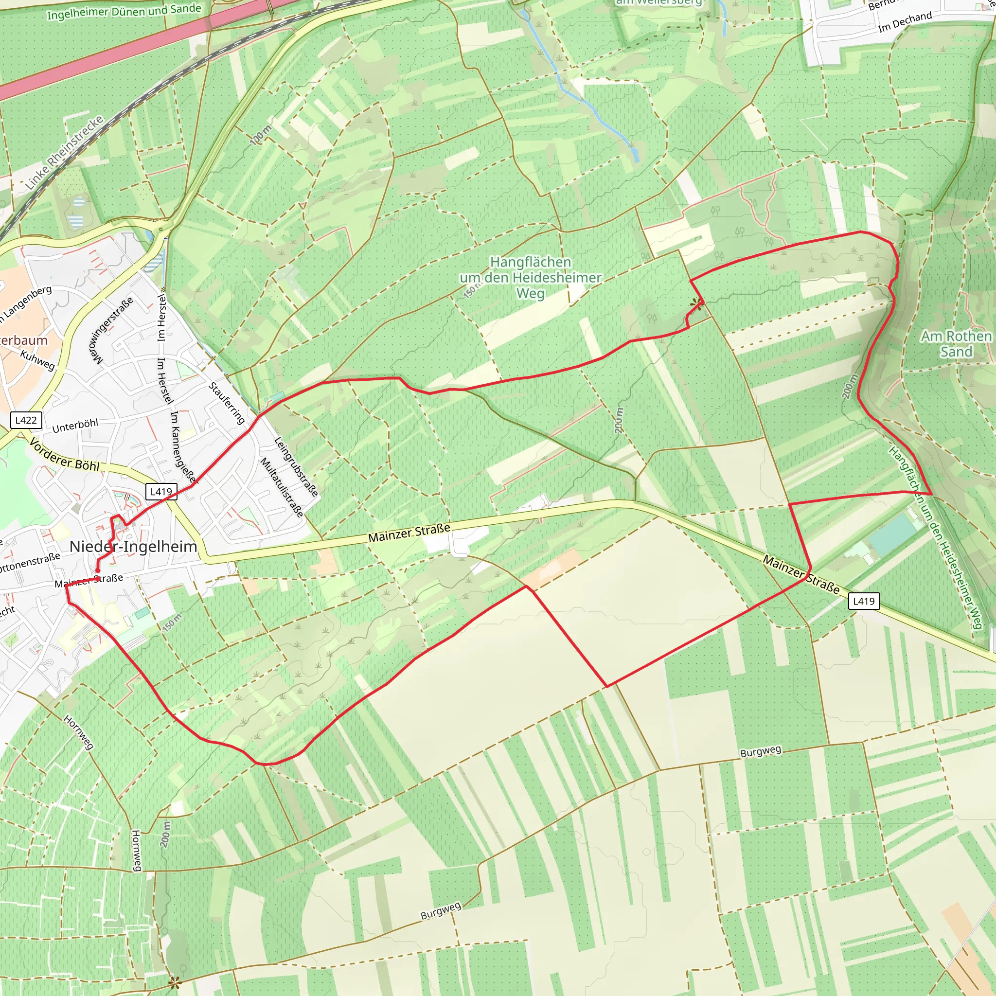 Ingelheim - Kaiserpfalzweg mobile static map