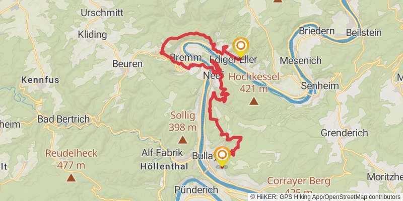 Moselsteig stage 15 Map