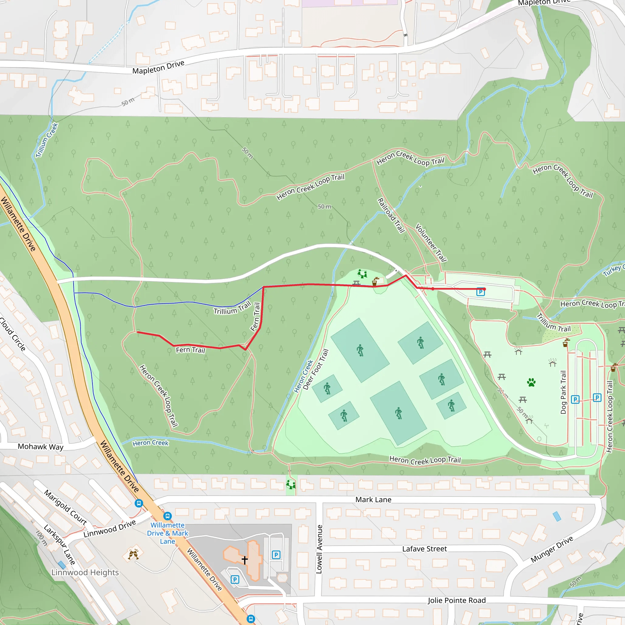 Fern Trail mobile static map