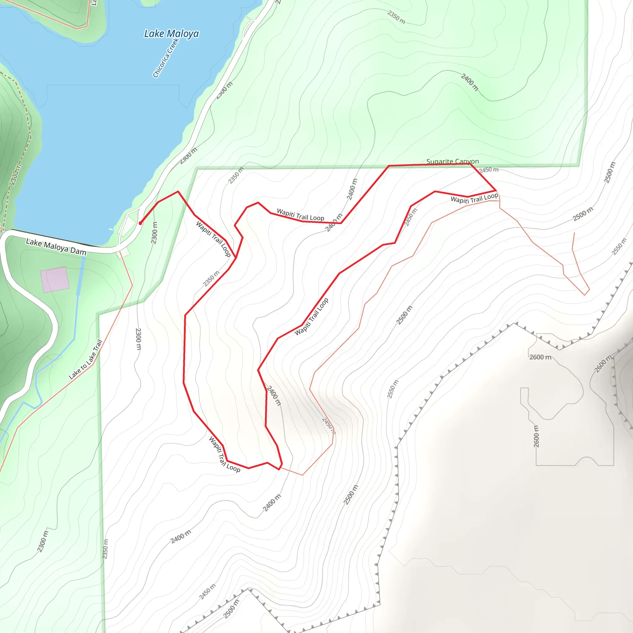 Wapiti Trail Loop mobile static map