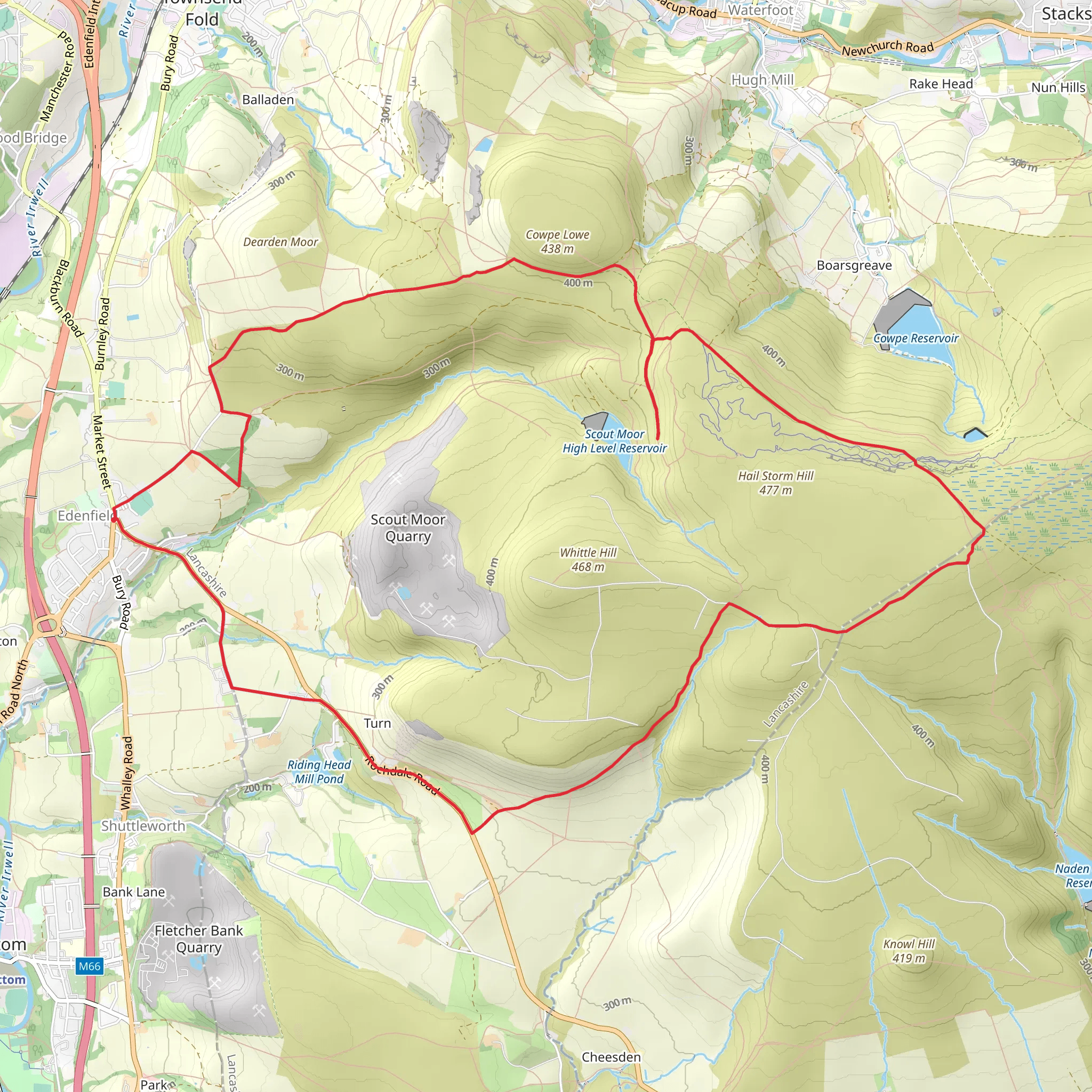 Edenfield, Waugh's Well and Turn Loop mobile static map
