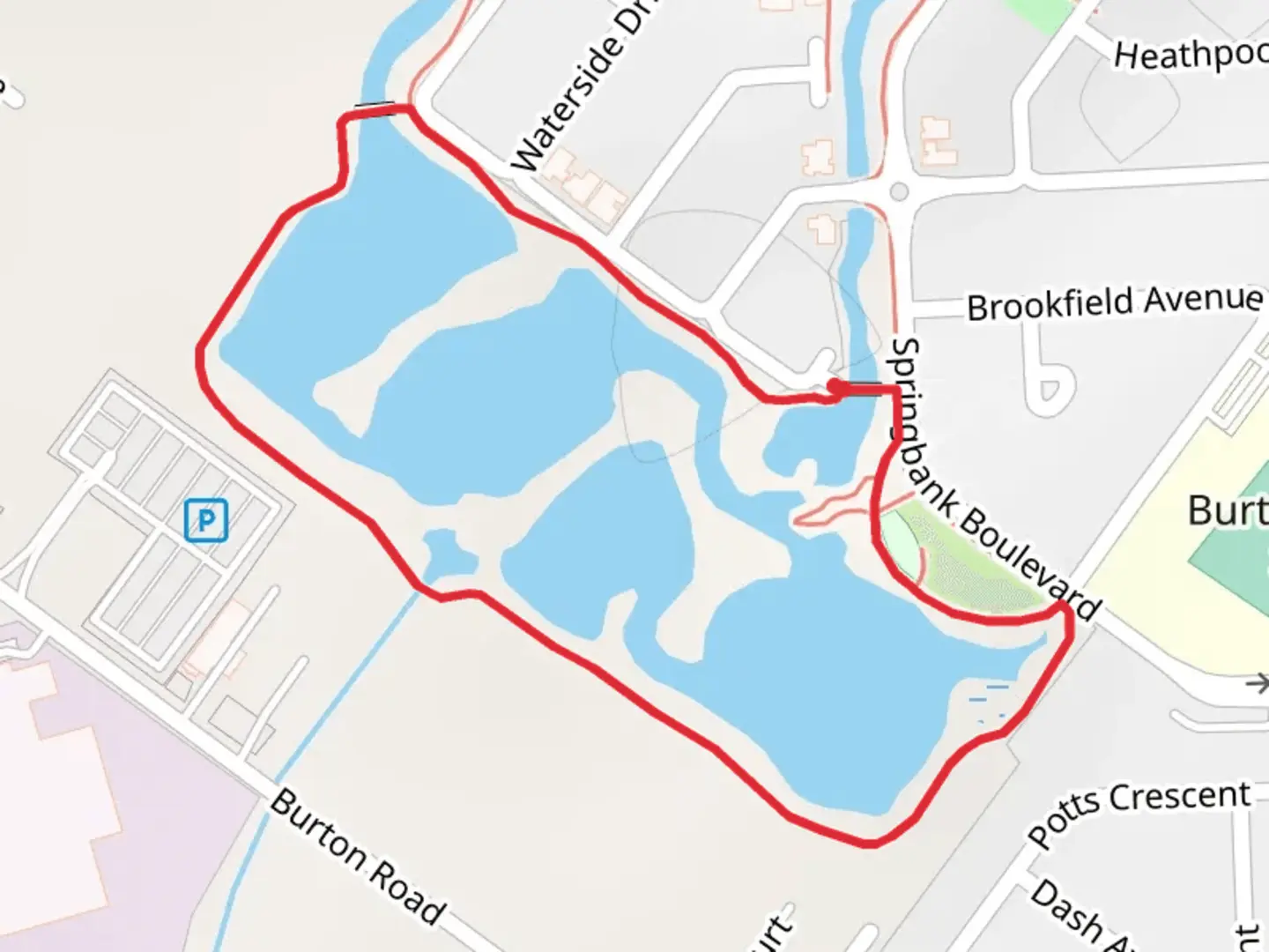 An image depicting the trail Springbank Boulevard Reserve Loop and its surrounding area.