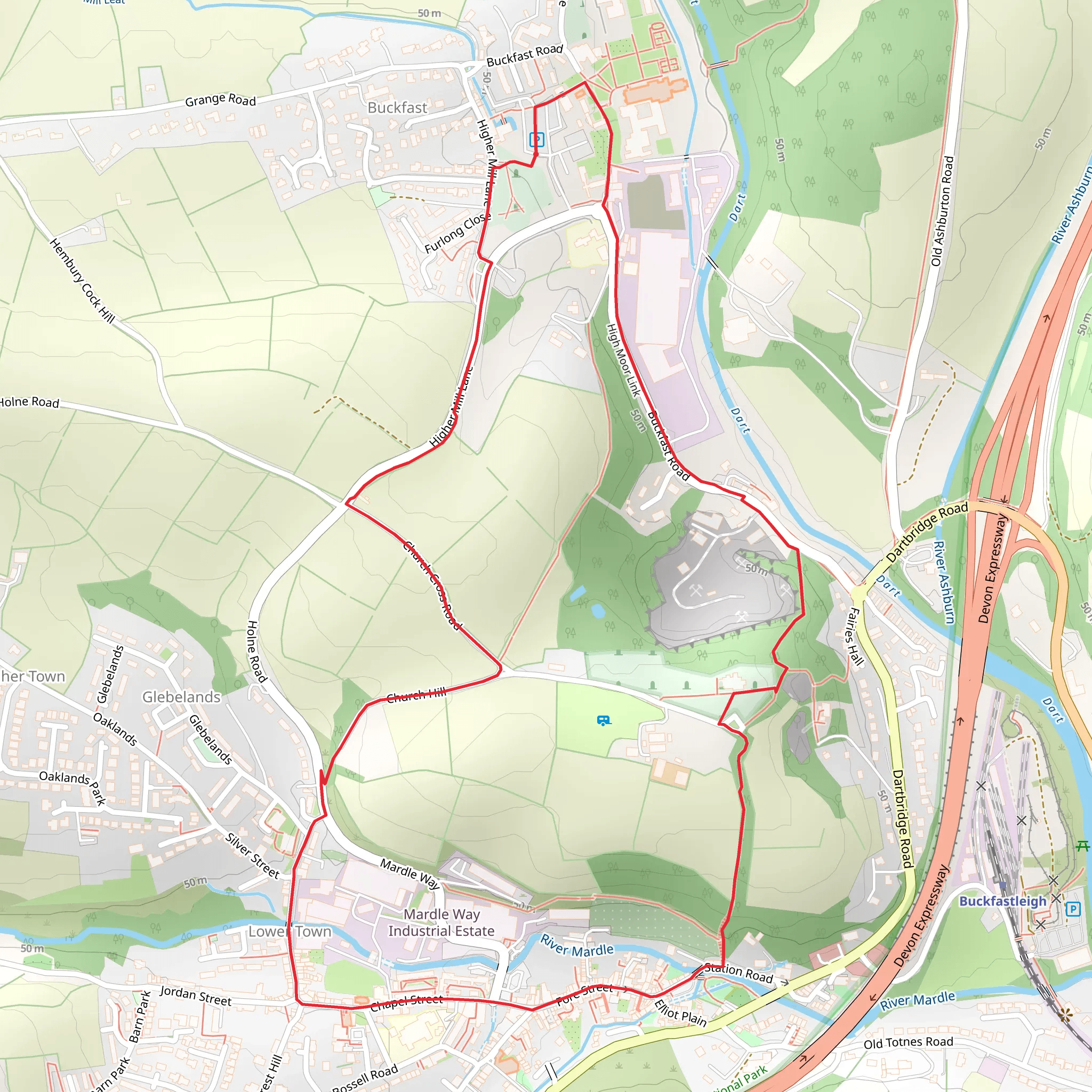 Buckfast and Buckfastleigh Loop mobile static map