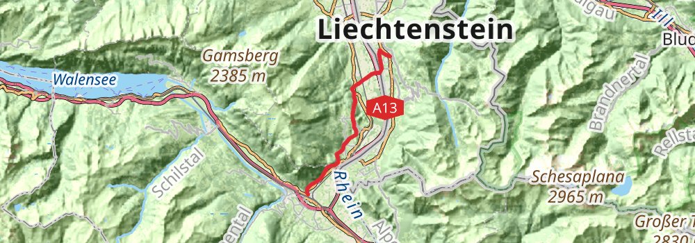 Via Alpina - Green Trail stage 2 Map