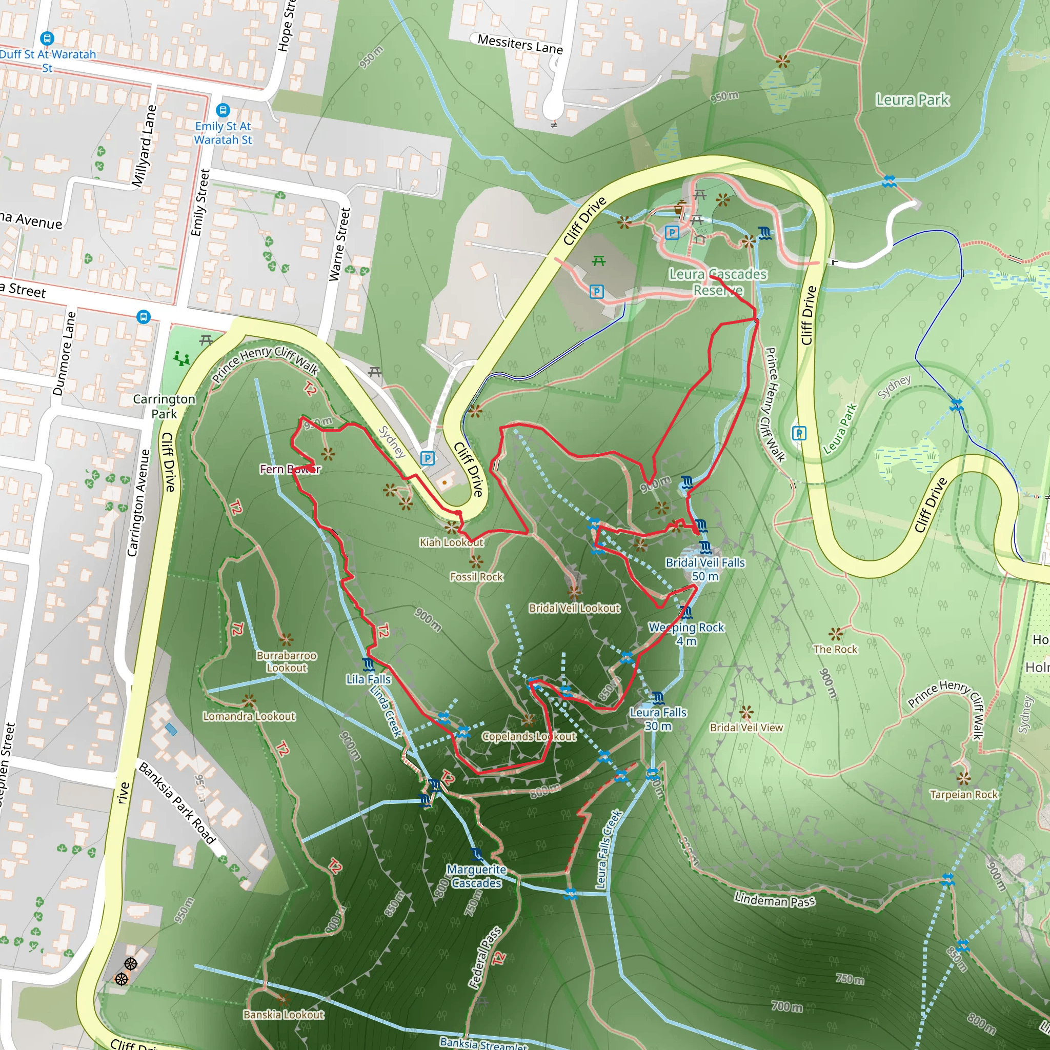 Leura Cascades Fern Bower Circuit mobile static map