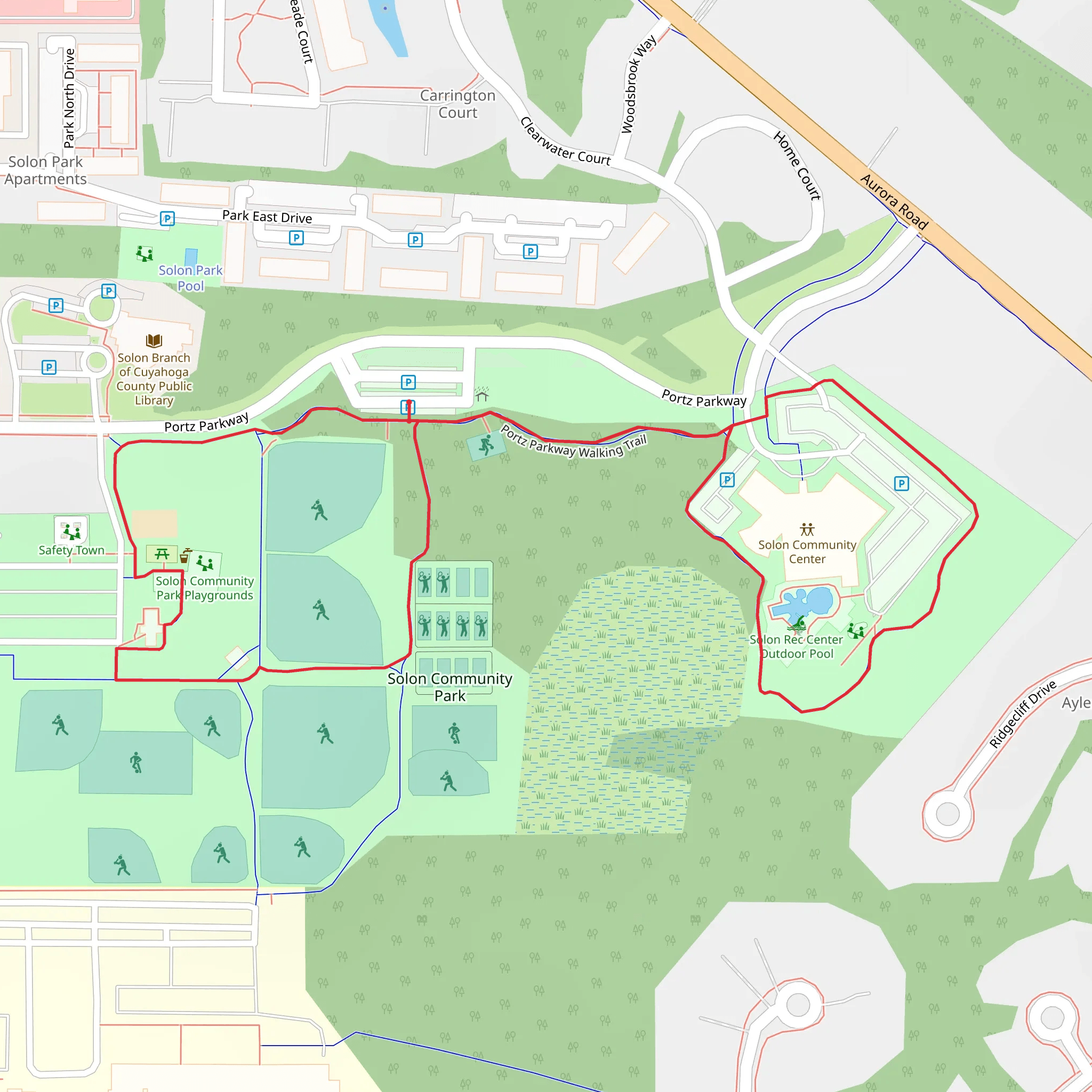Solon Community Park Loop mobile static map