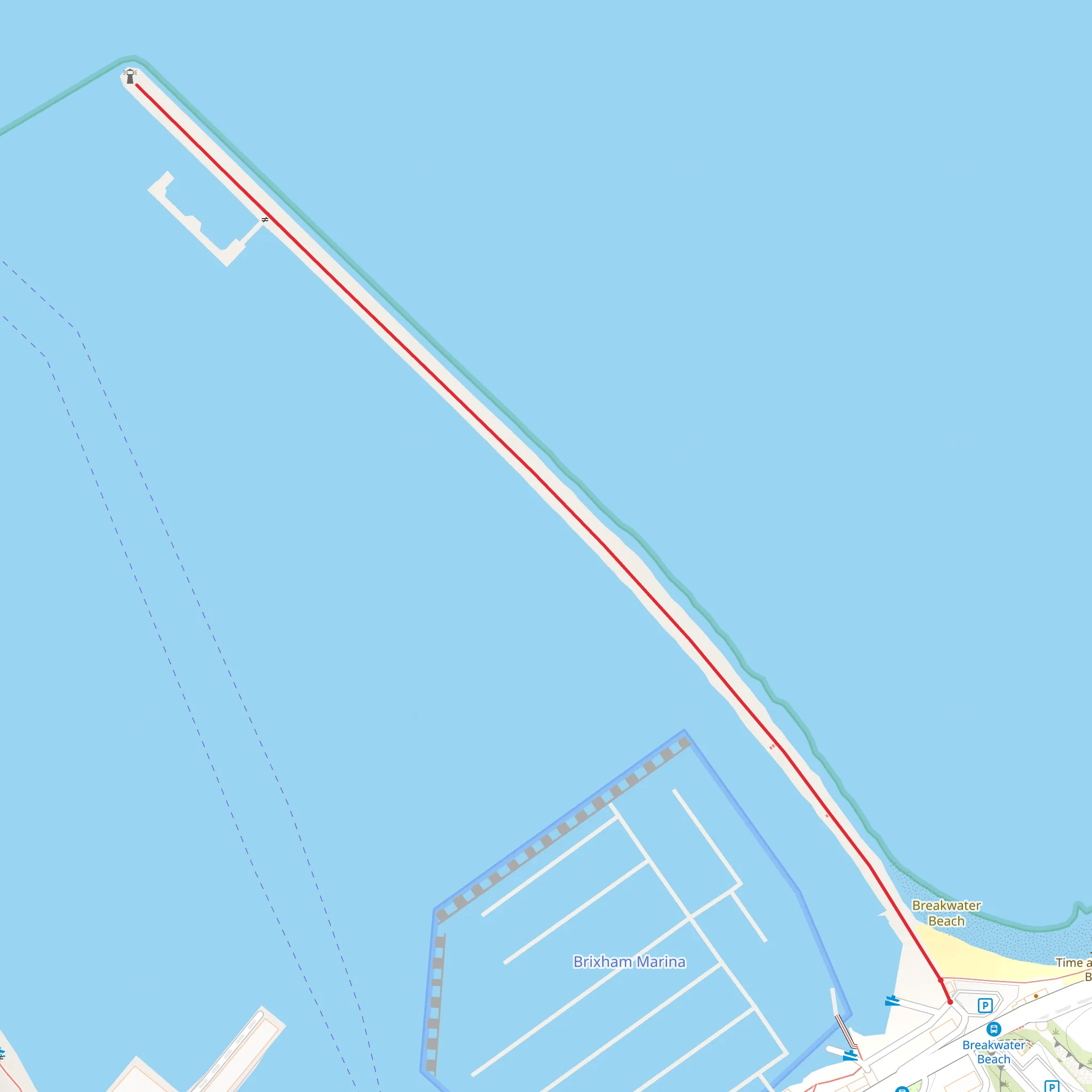 Brixham Breakwater Walk mobile static map