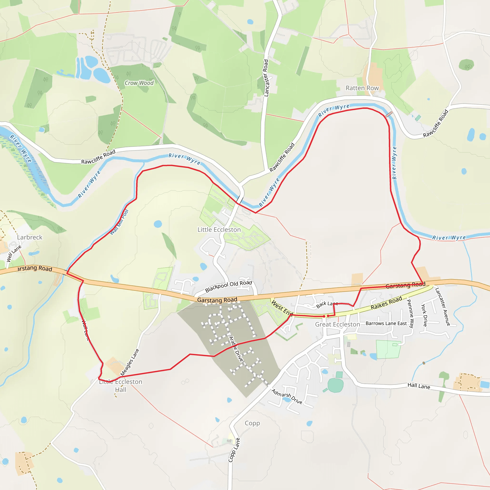 Great Eccleston and Little Eccleston Loop mobile static map