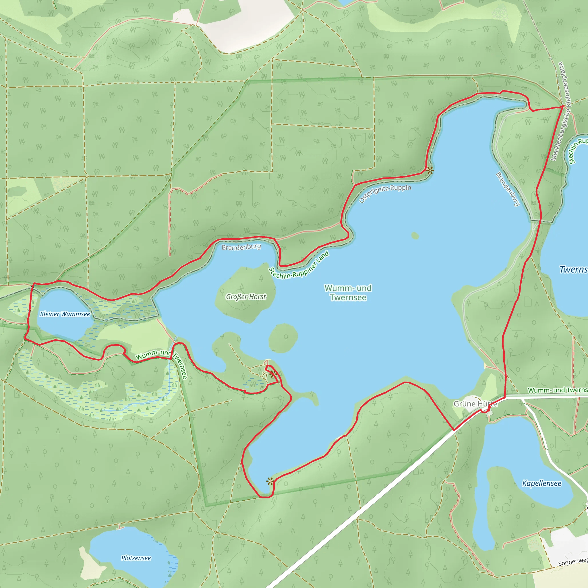 Grosser Wummsee Loop via Wummsee Rundwanderweg mobile static map