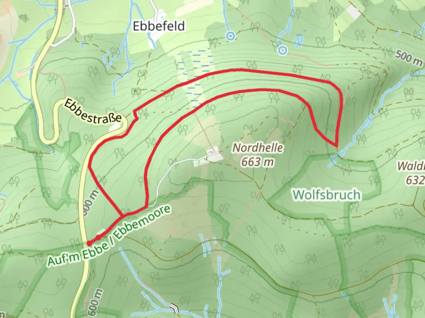 An image depicting the trail Ebbekammloipe Loop and its surrounding area.