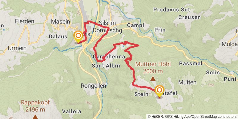 Walserweg stage 5 Map