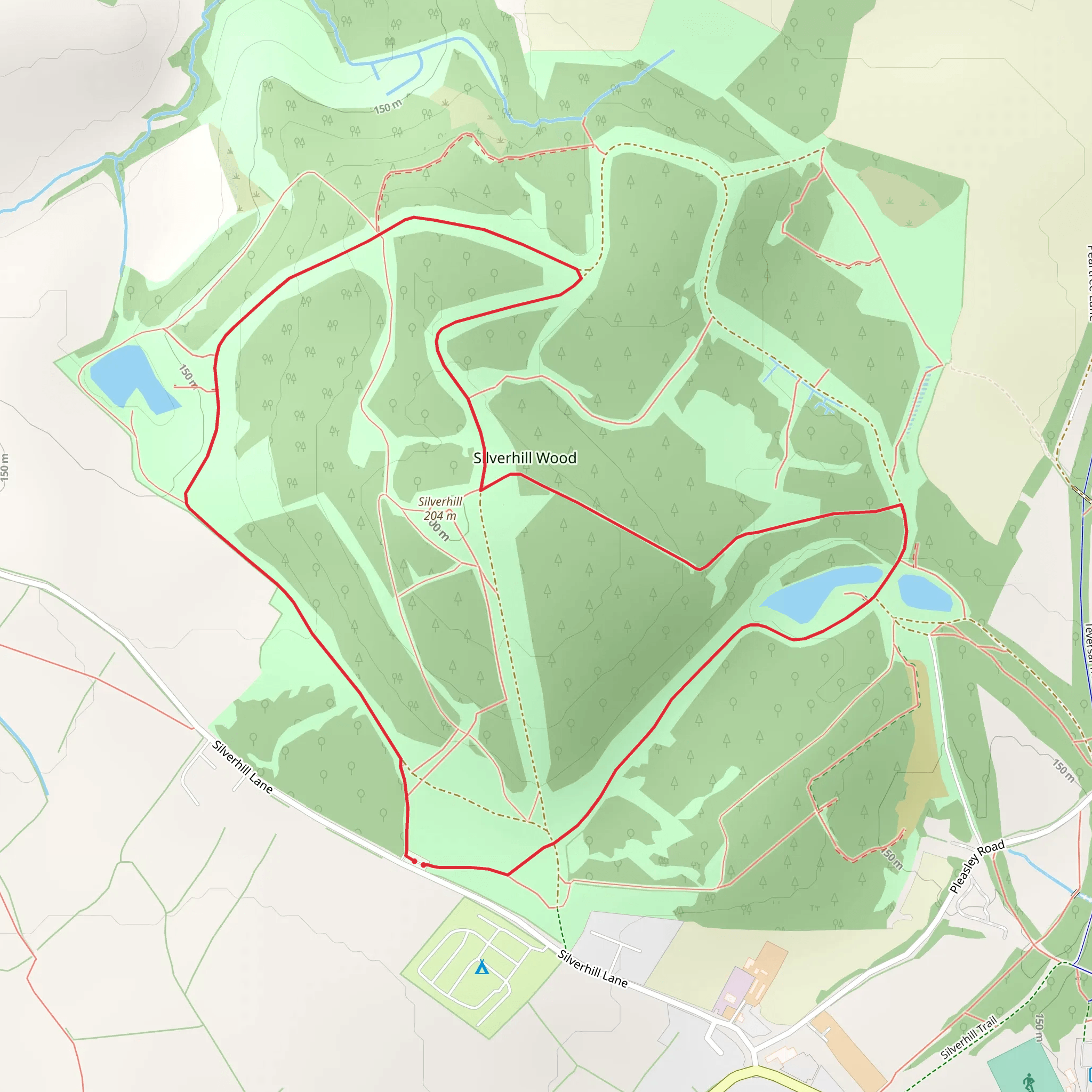 Silverhill Wood Loop mobile static map