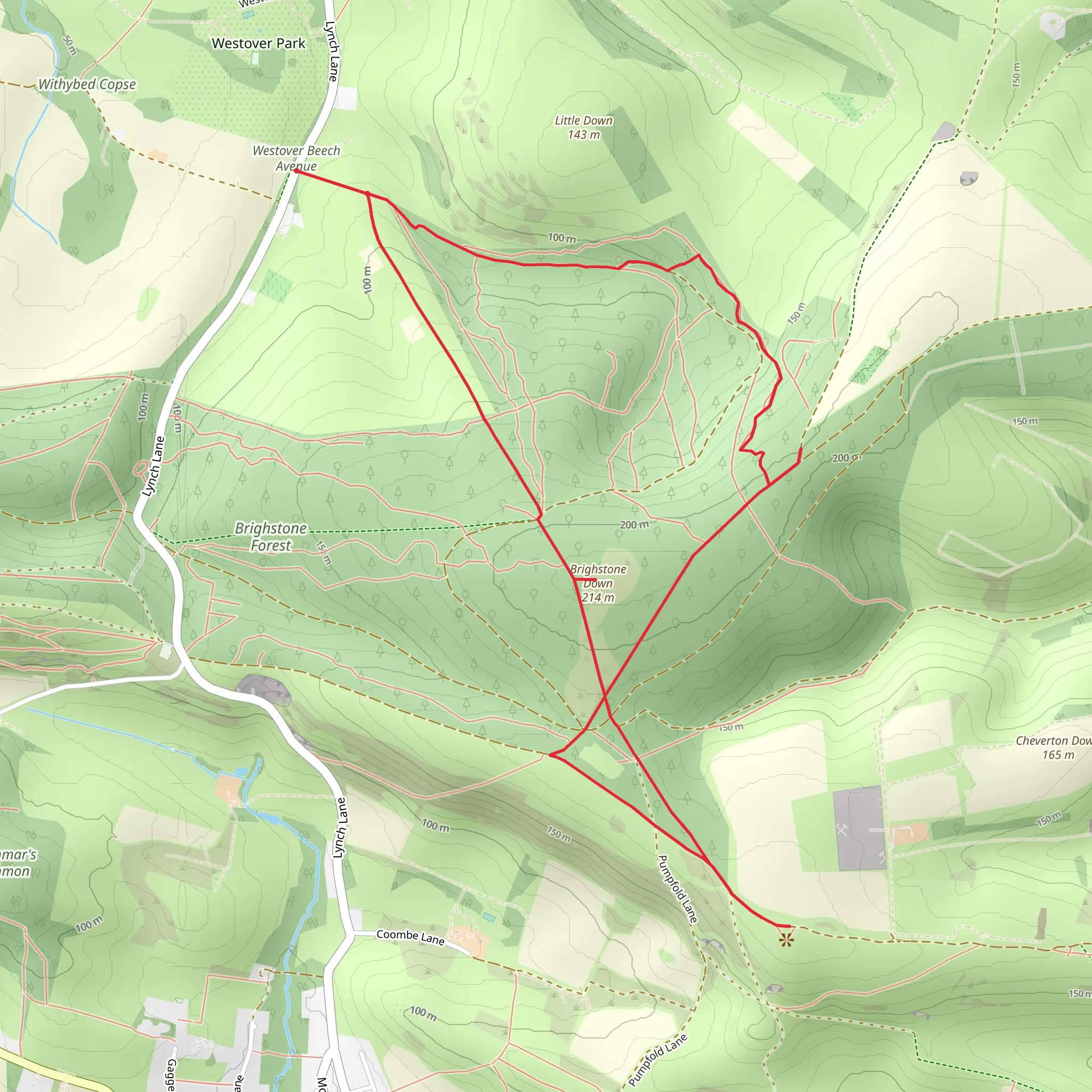 Limerstone Down and Brighstone Down via Tennyson Trail mobile static map
