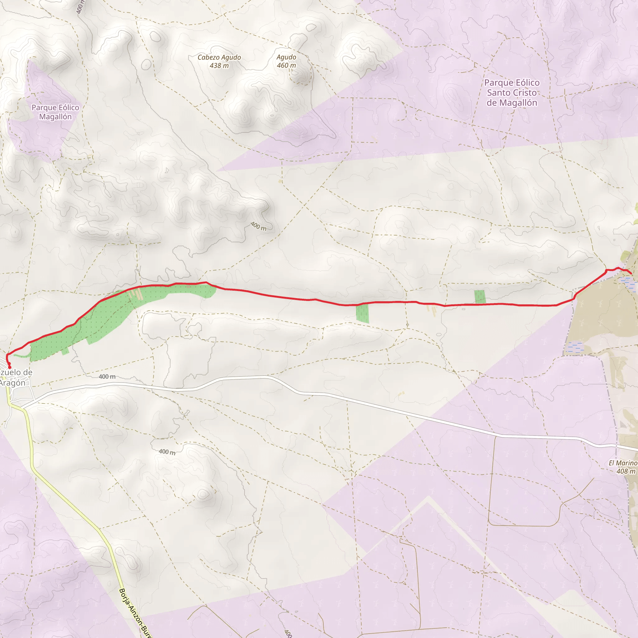 Pozuelo de Aragón - House and hermitage of Fuenpudia PR Z 165a mobile static map