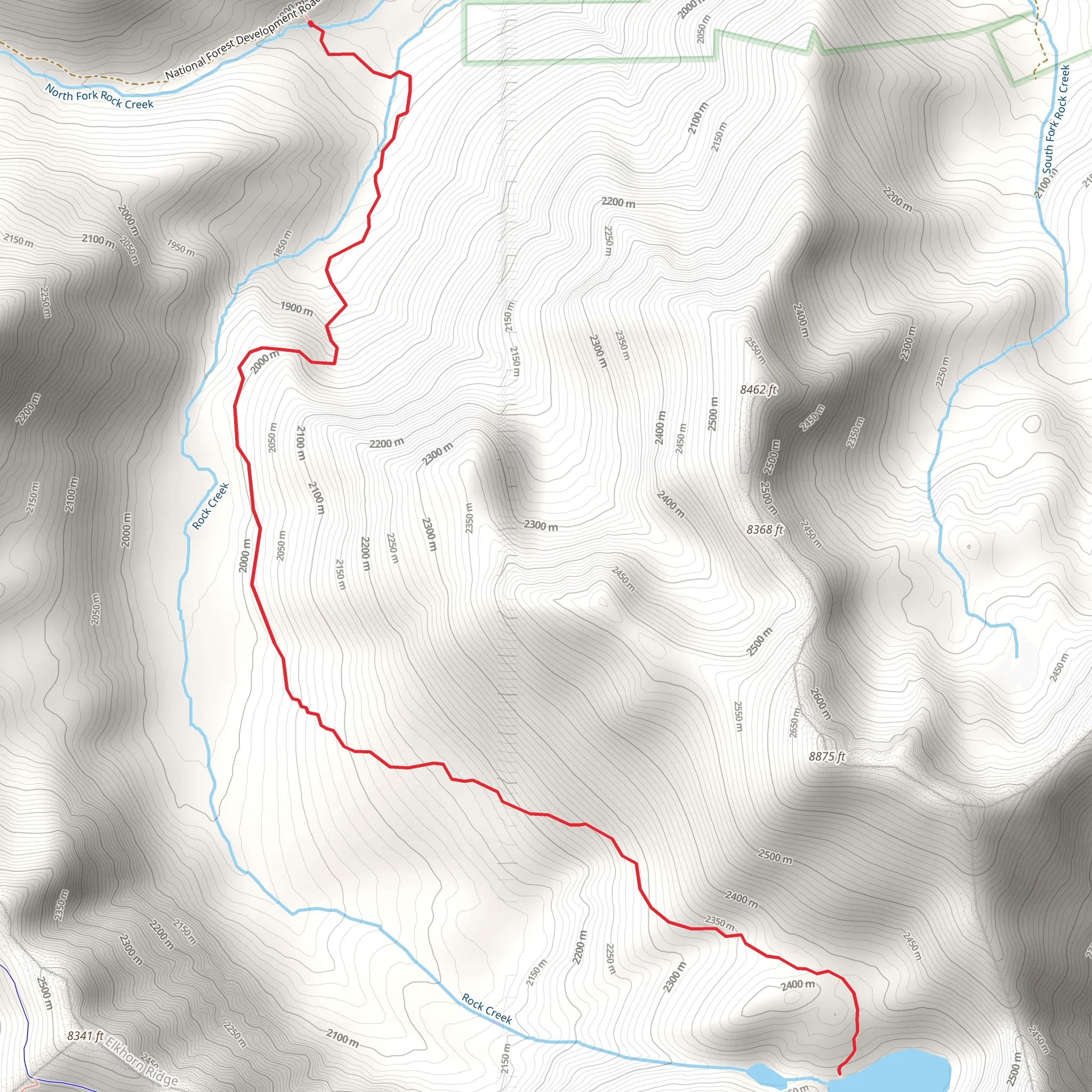 Rock Creek Lake Trail mobile static map