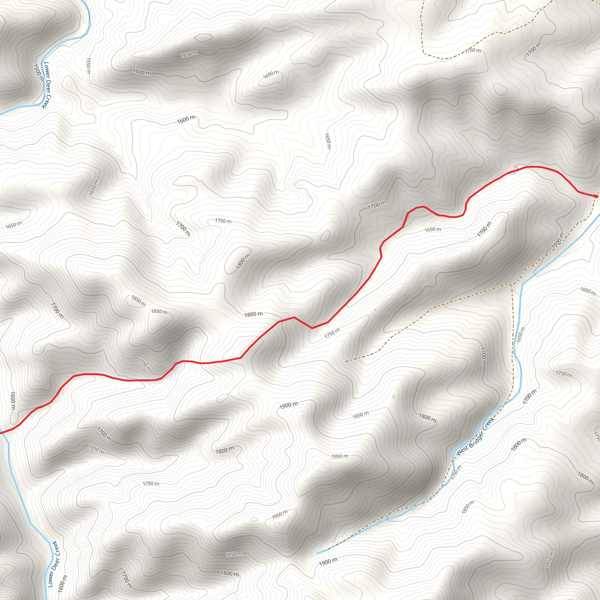Jims Gulch Trail mobile static map
