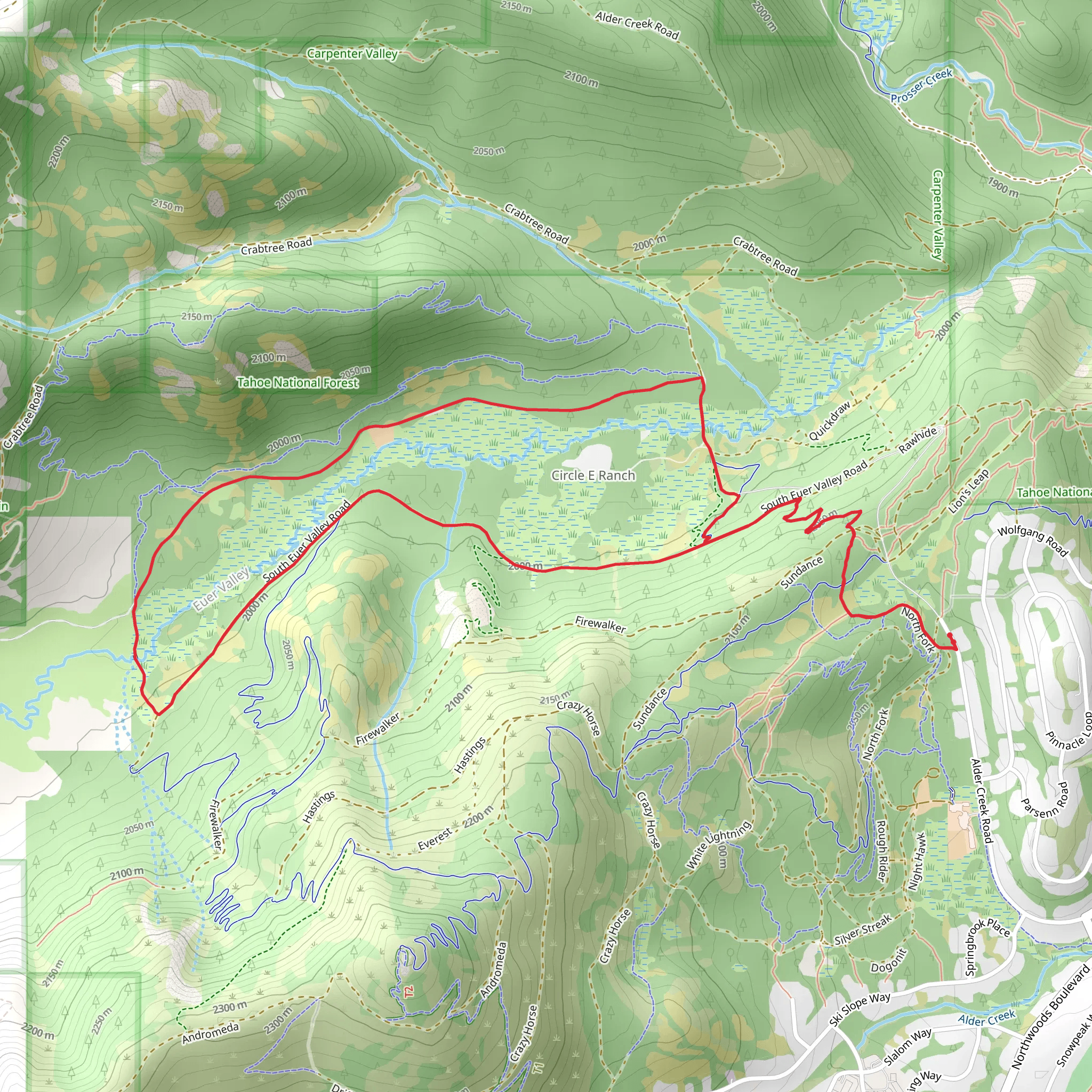 North and South Valley Loop mobile static map