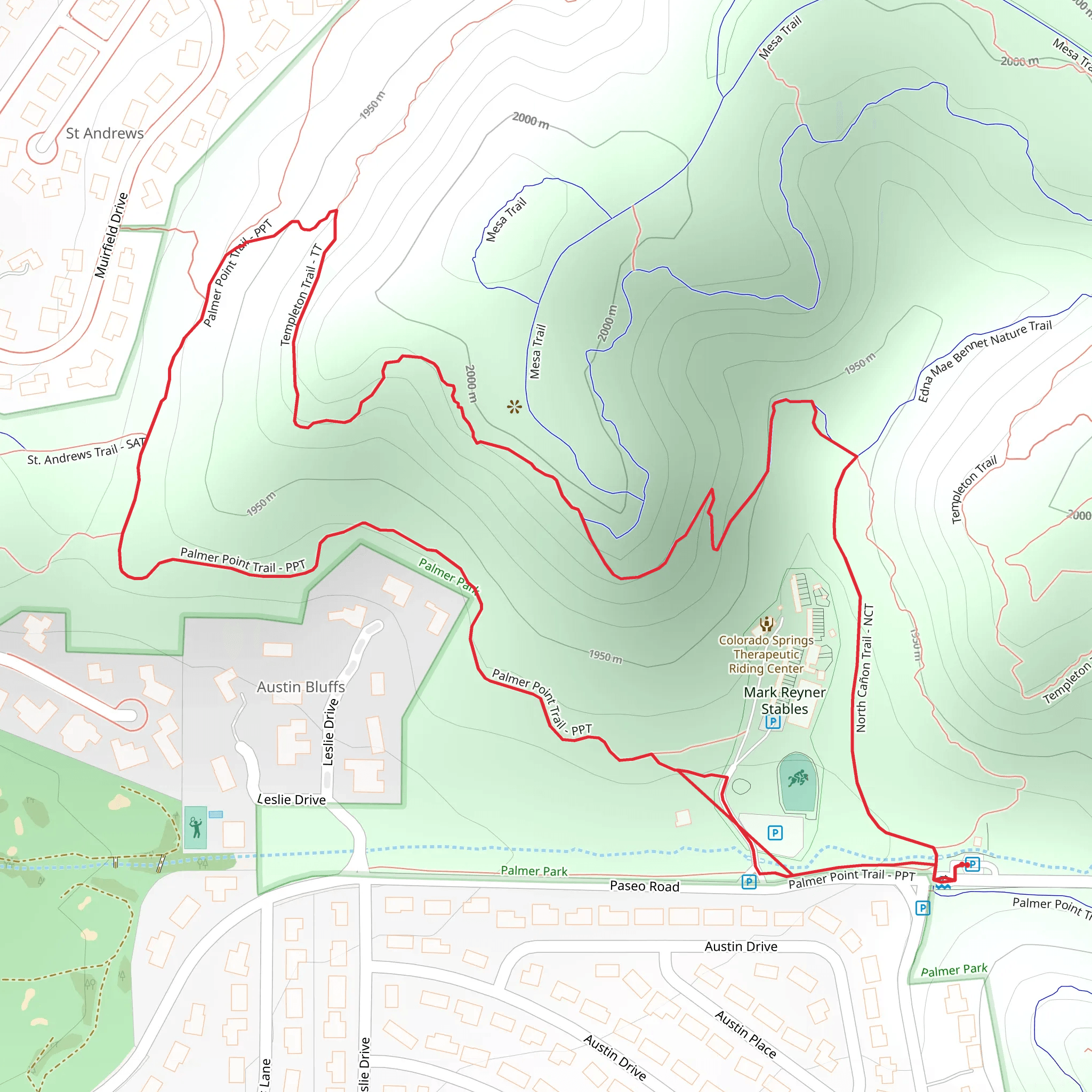Palmer Point Trail and North Cañon Trail Loop mobile static map