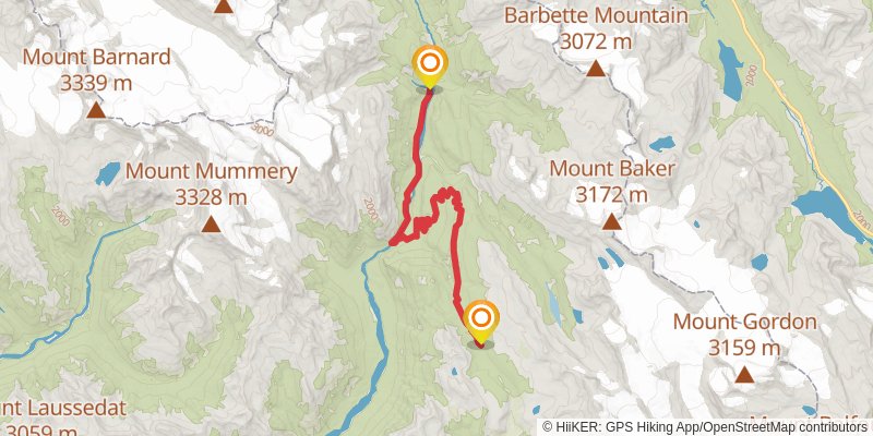 Great Divide Trail stage 37 Map