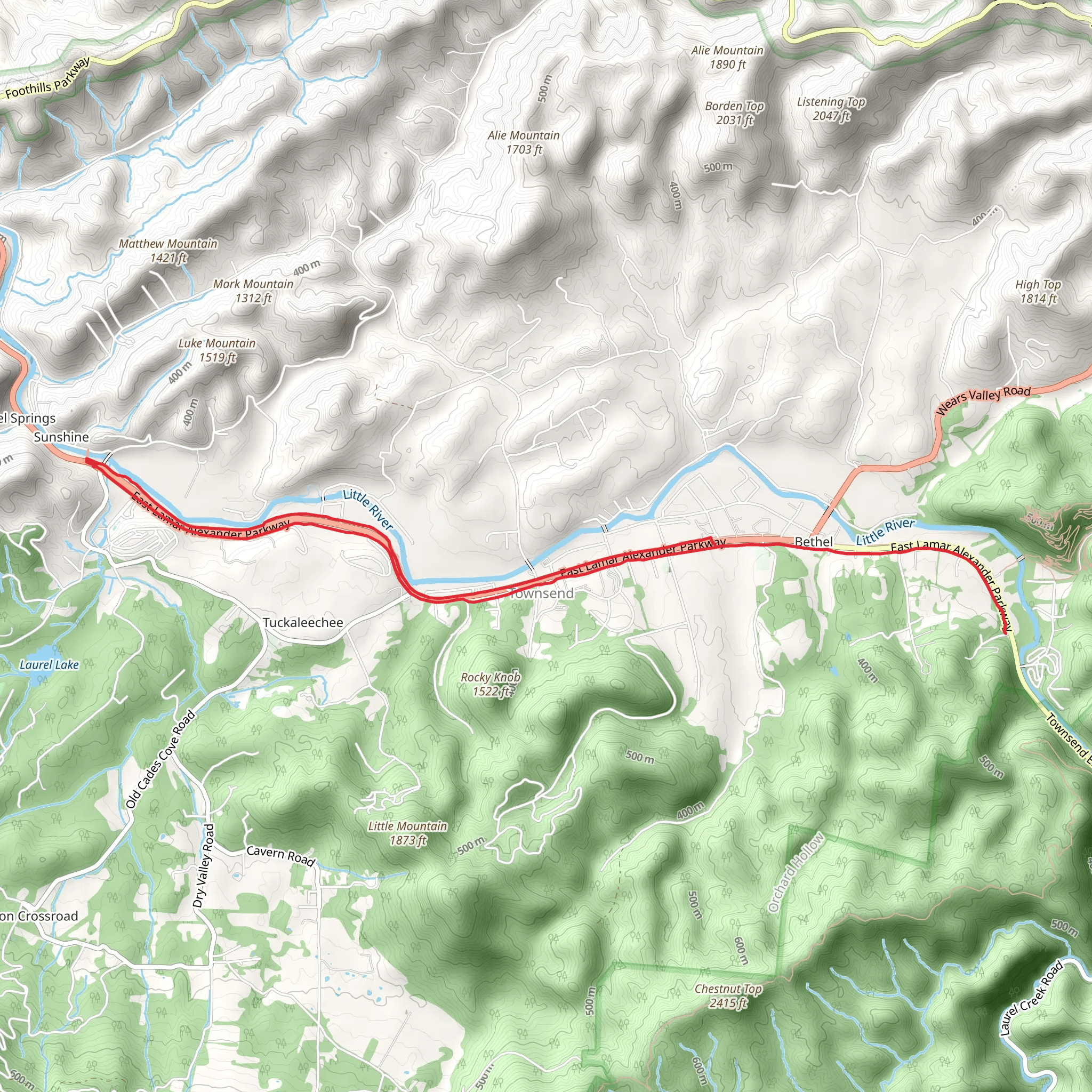 Townsend Trail mobile static map