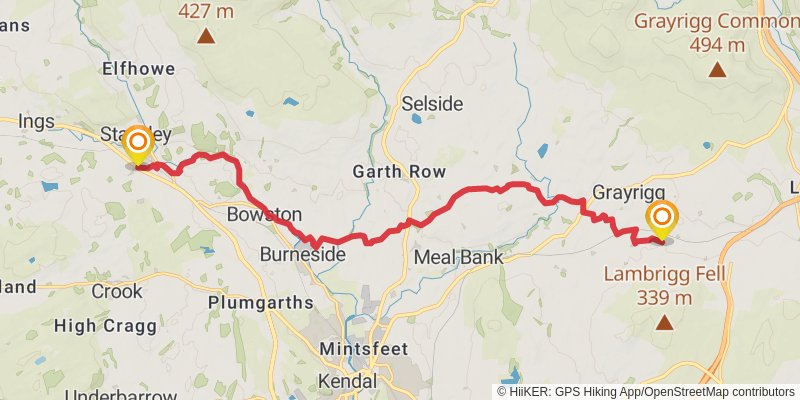 Ravenglass to Scarborough in North of England stage 5 Map
