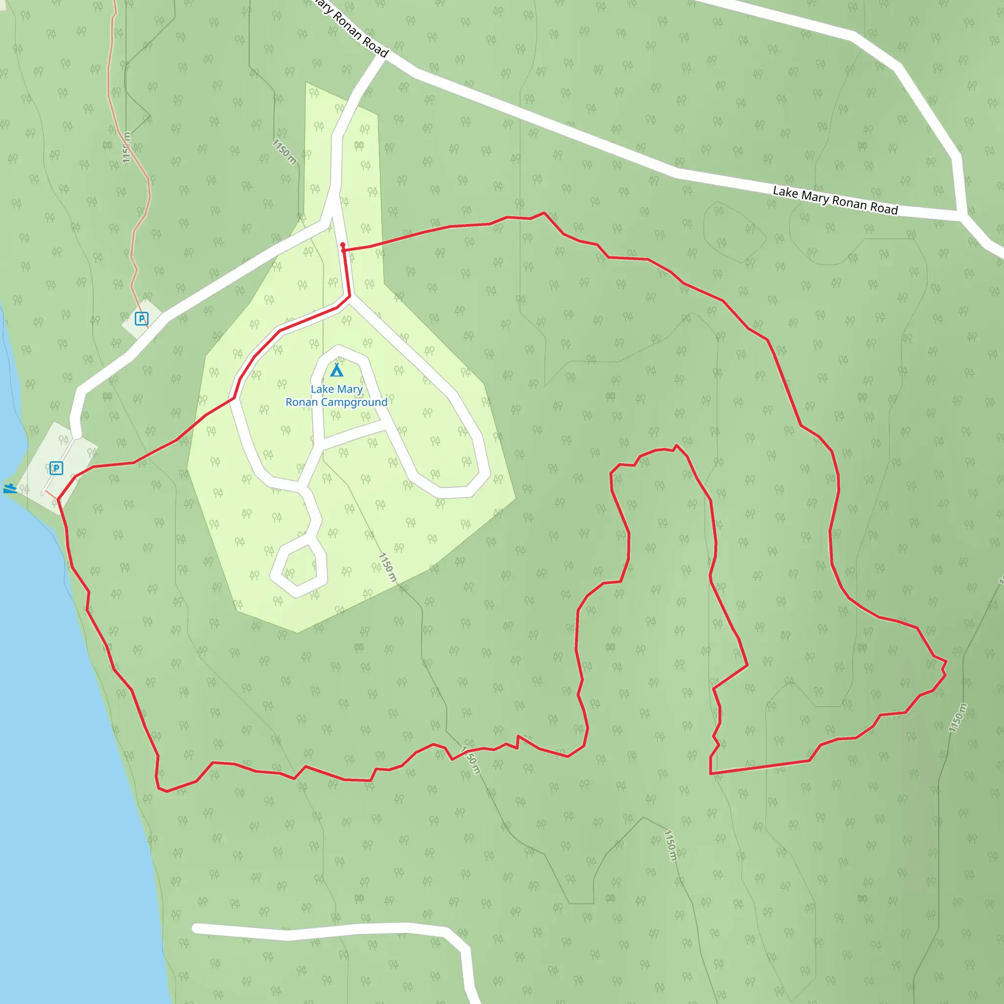 Lake Mary Ronan Campground Loop mobile static map