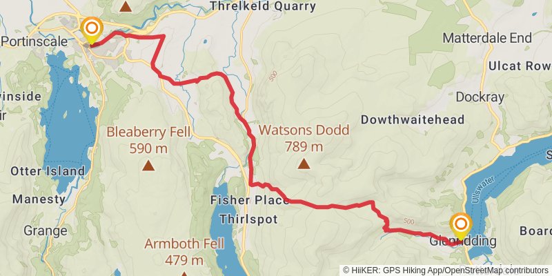 Lakeland Loop from Ambleside stage 6 Map